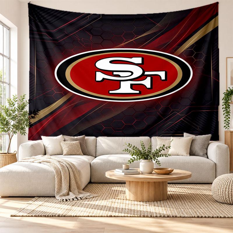 San Francisco 49ers Wall Tapestry, Soft Fabric Wall Hanging, Decorative Backdrop For Bedroom Home Wall Art