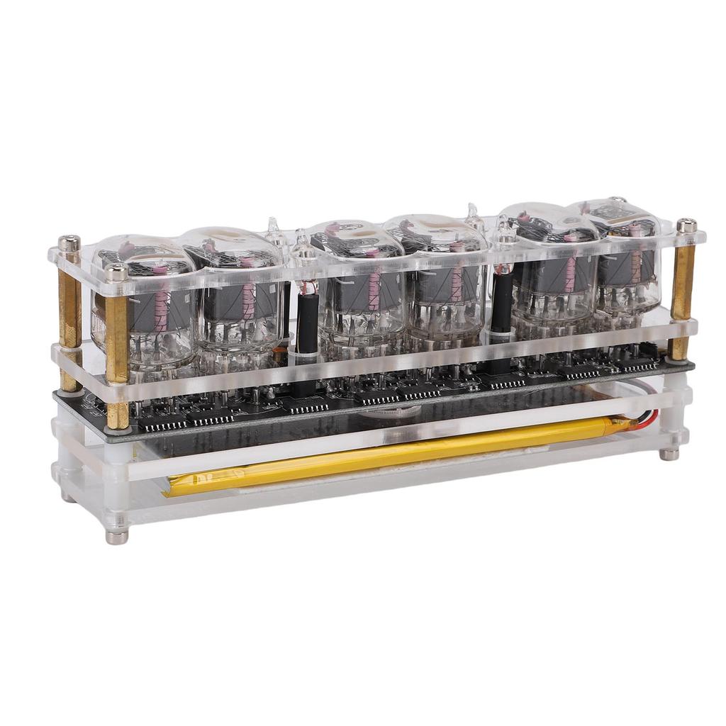 Nixie Tube Clock Acrylic RGB Remote Control Digital Tube Clock for Home Desk Decoration with Countdown Function