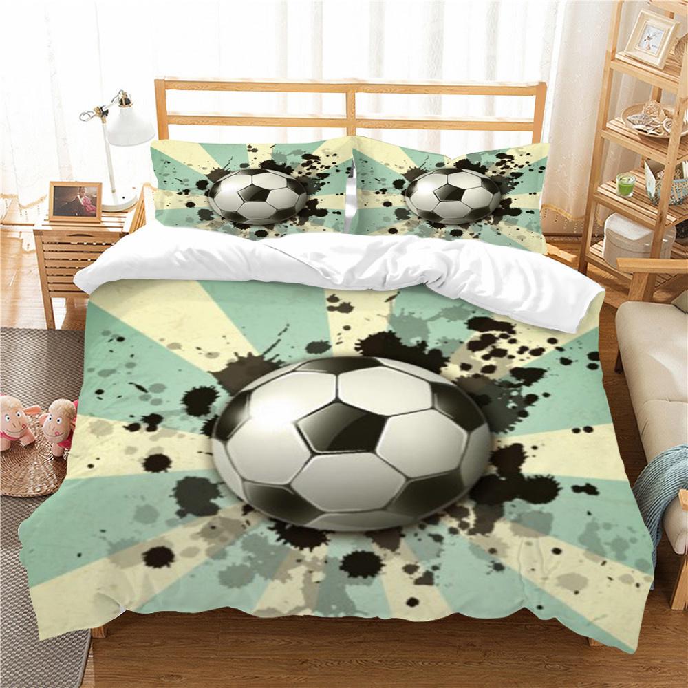 Duvet Cover Football Quilt Cover Queen Size Bedding Home Textiles 3D Printed Children Teen Soft Bedding Cover Set