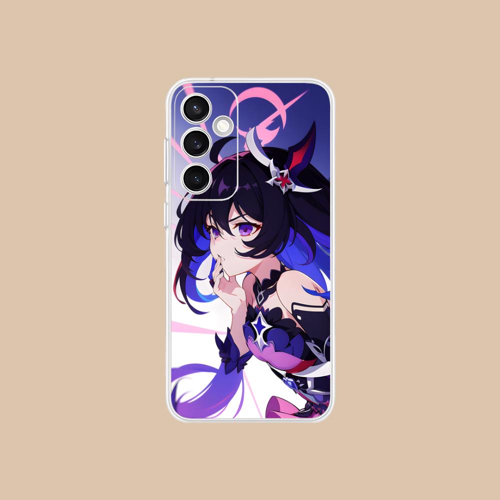 HSR Seele Clear Mobile Phone Case for Samsung Galaxy S25 S24 S23 S22 S21Plus FE Ultra Colorful Cover