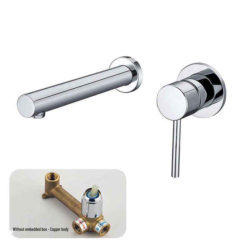 Gunmetal Grey Wall-Mount Hidden Faucet for Hot & Cold Water