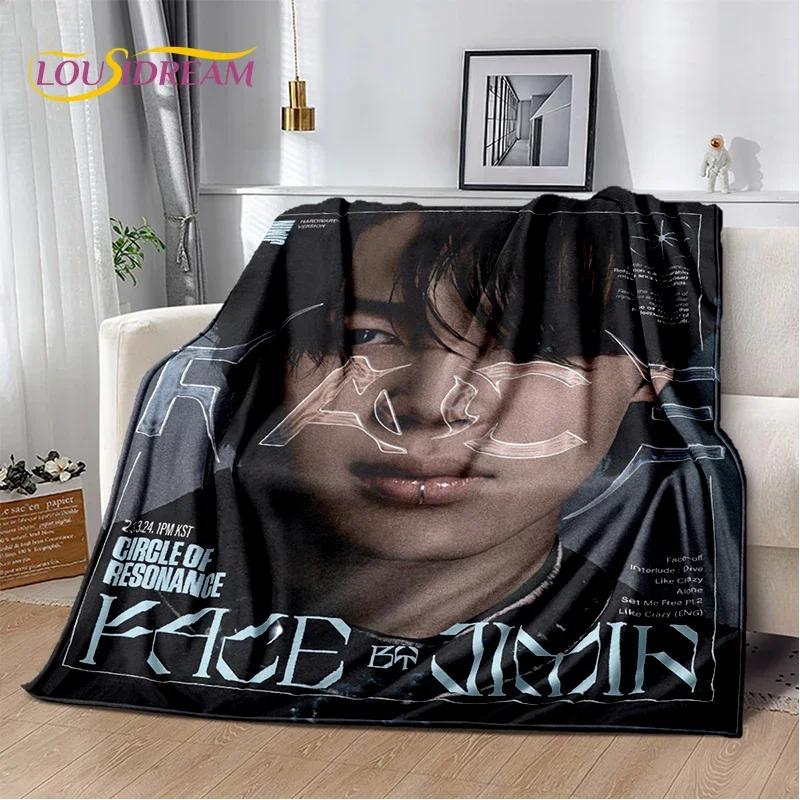 3D Kpop Jeon Jung Kook Jk JIMIN Star Blanket,Soft Throw Blanket for Home Bedroom Bed Sofa Picnic Travel Office Cover Child Gift