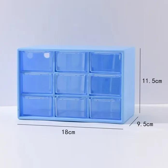 Drawer Storage Box with Adjustable Compartments, Makeup Organizer Small Dividers, Plastic Desktop Cosmetic Container