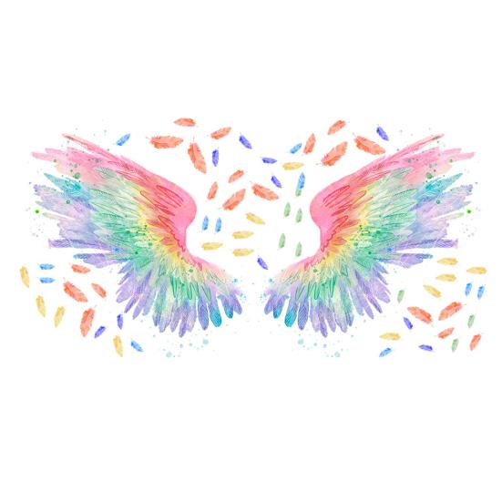 Wall Sticker Vibrant Color Angel Wings Wall Art Decal Creative Removable Sticker for Home Decoration