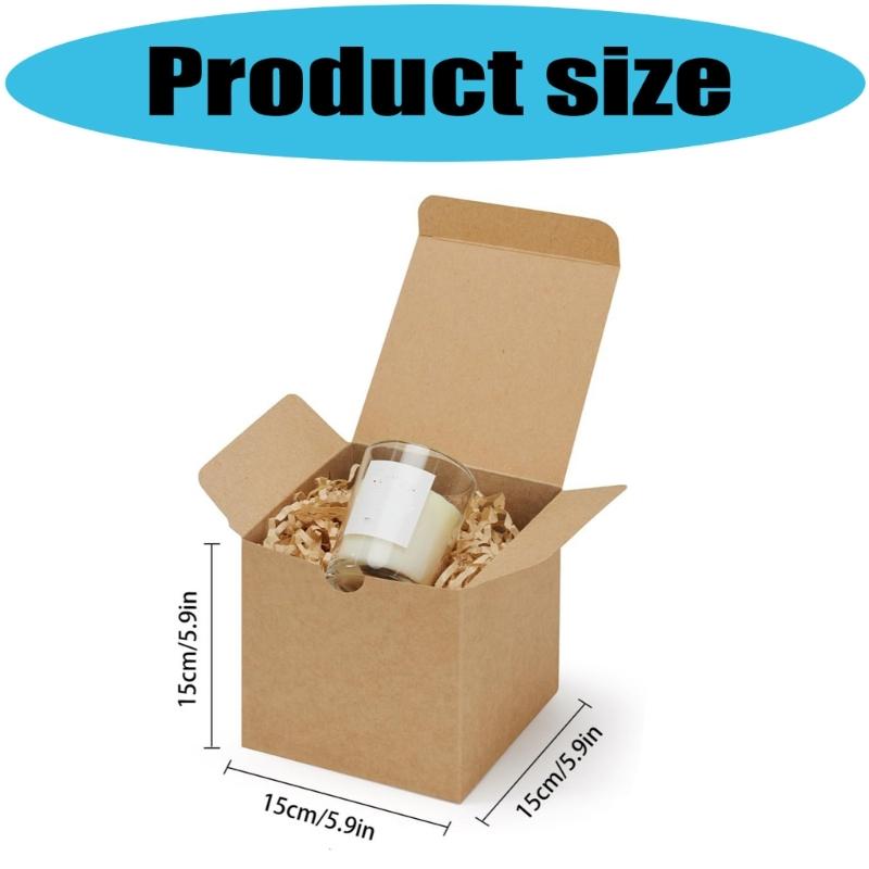 30Pcs Handmade Packaging Box Foldable Paper Gift Boxes Includes Thank You Card Wrapping Popes for Birthday Celebration
