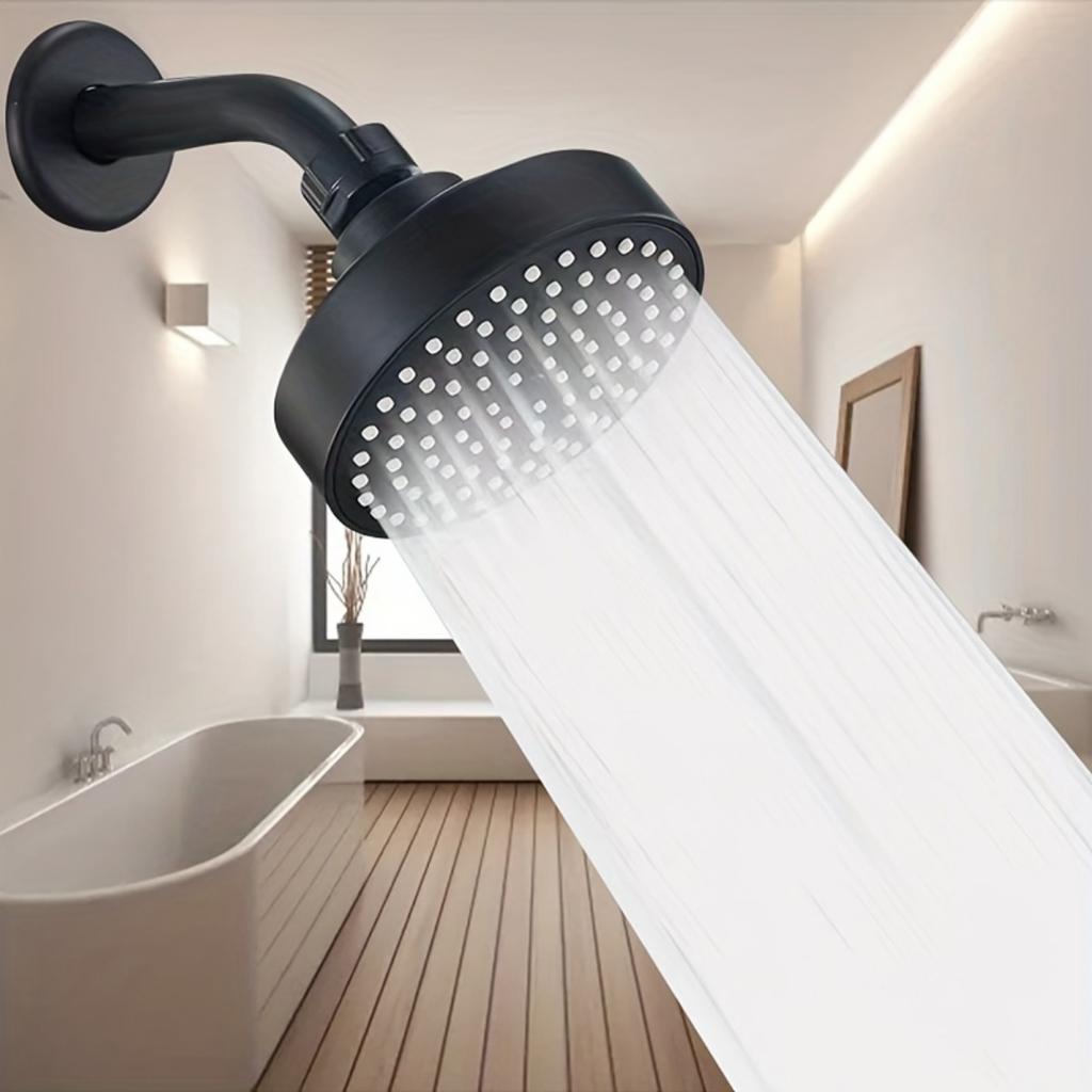 High Pressure Shower Head -Powerful, Luxurious Bathroom Shower Head with Powerful Jet and Small Silicone Nozzle - Wall Mounted