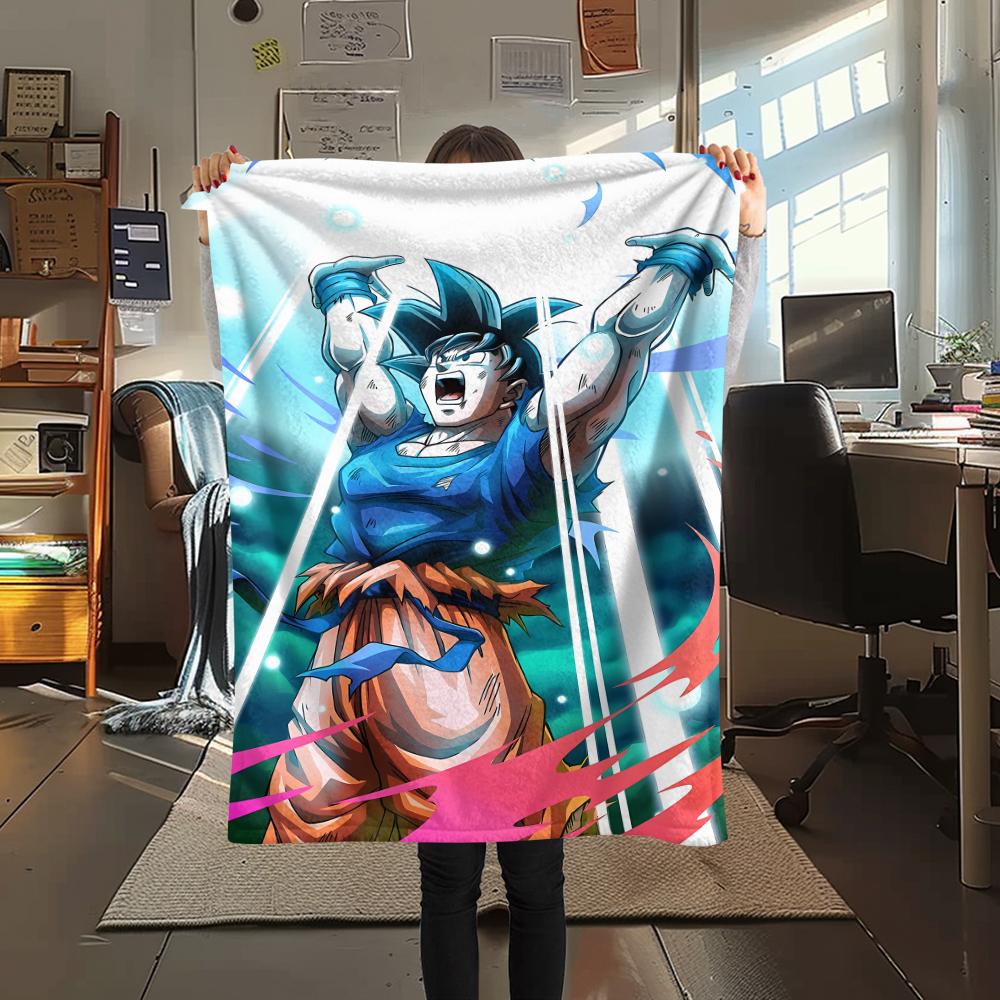 Dragon Ball character Print Flannel Blanket High quality Comfortable for All Seasons Home Decor Warmth and Comfort Perfect for Christmas Gifts