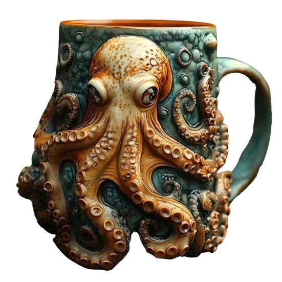 Cthulhu-Inspired Octopus Beer Mug Medieval Pirate Viking Tankard 3D Dragon Collector Cup for Bar Home Decor Unique