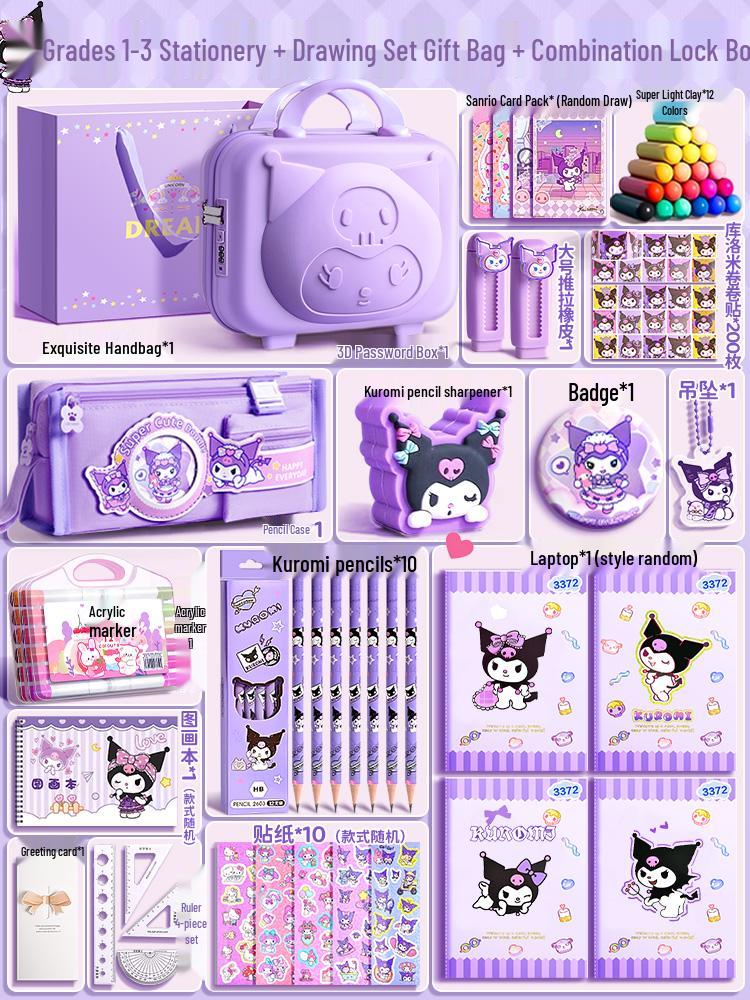 My Melody & Kuromi Back-to-School Schreibwaren Geschenkset für Erstklässler