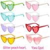 2025 Cross-Border Love UV400 Peach Heart Sunglasses - Glitter Crystal Sun Protection for Women