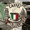 2D Flat, 1pc Caffe 7.87X7.87Round Aluminum Sign, Rome Landmarks Round Aluminum Sign, Italian Coffee Metal Tin Sign - European Style Rustic Metal Wall