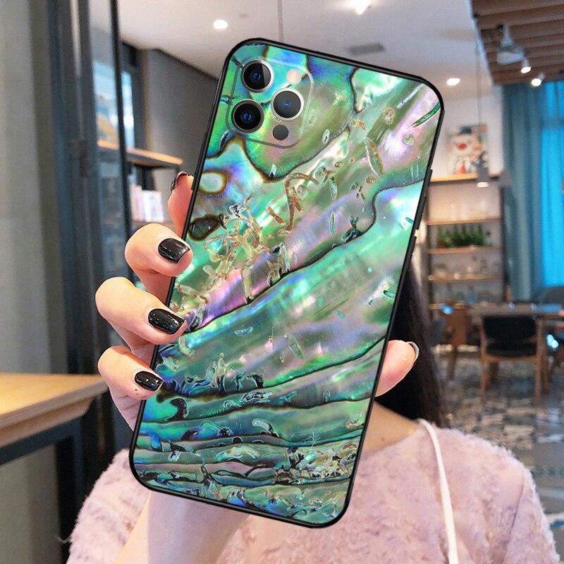Abalone Shell Phone Case For iPhone 14 Pro Max XS X XR Cover For iPhone 13 12 Mini 11 Pro Max 7 8 Plus