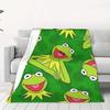 Kermit The Frog Blanket Flange Textile Decor Portable Super Soft Throw Blankets For Home Office Plush Thin Quilt