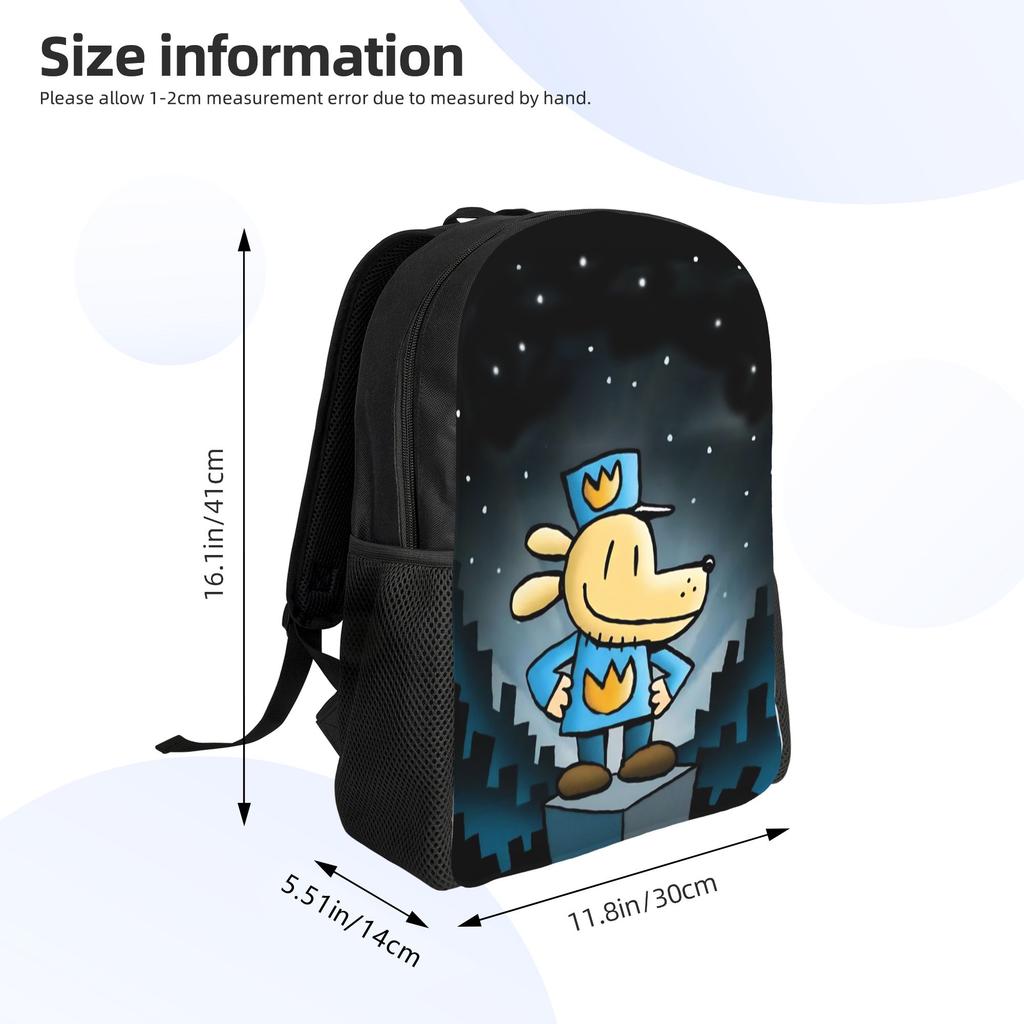 Dog Man Cartoon Teenage Backpack Outdoor Student Business  Daypack for Men Women College Canvas Bags