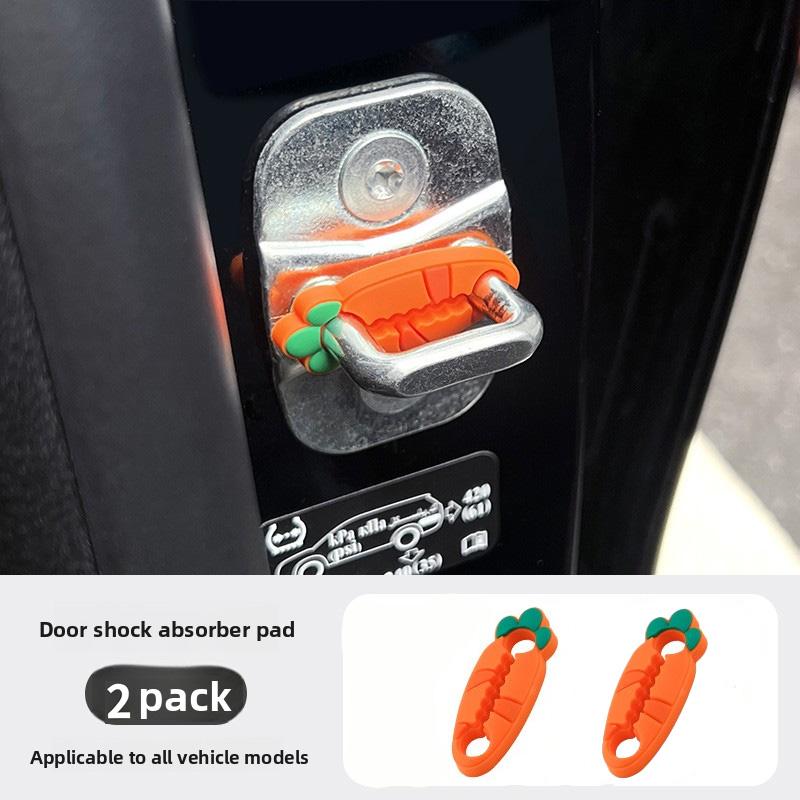 

Cute Silicone Car Door Lock Buckle Protection Cover Elastic Anti-Collision Carrot Car Shock Absorbing Pad Mute Buffering Cushion