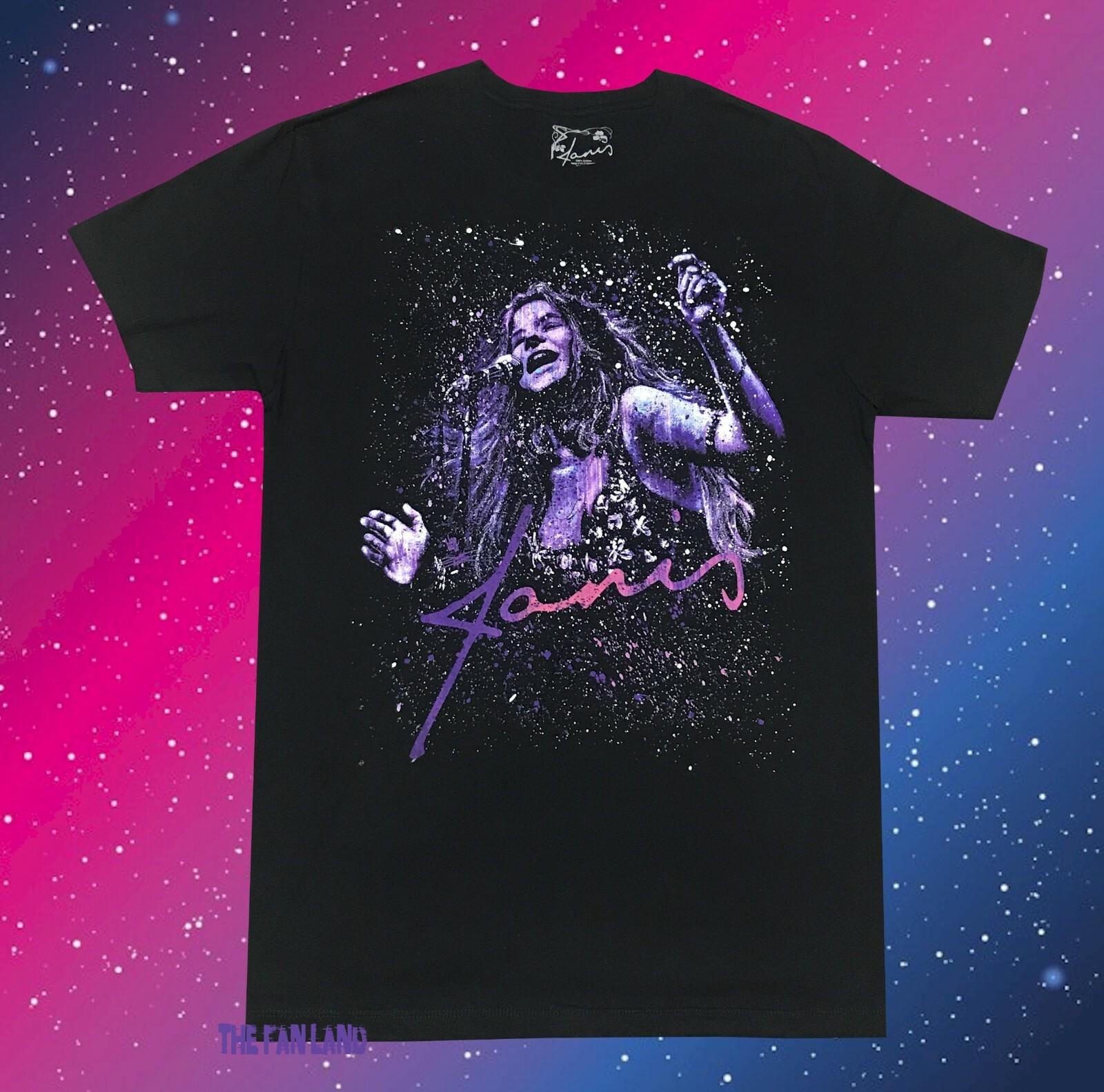 New Janis Joplin Paint Splatter Classic Rock Mens Vintage Concert T-shirt S