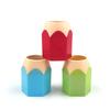Color Pencil Head Pen Holder Student Office Study Stationery Desktop Storage Bucket Hexagonal Pen Holder Contrasting Color Induction Holder