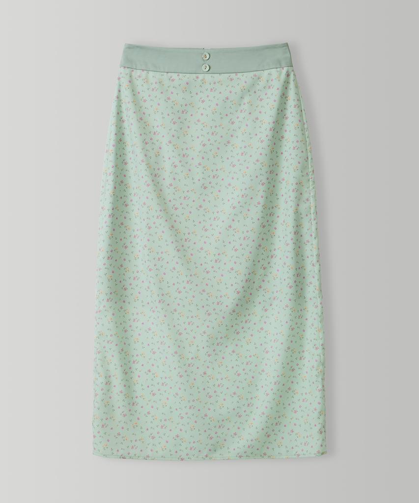 Syeliobeu Camellia Long Skirt - Green