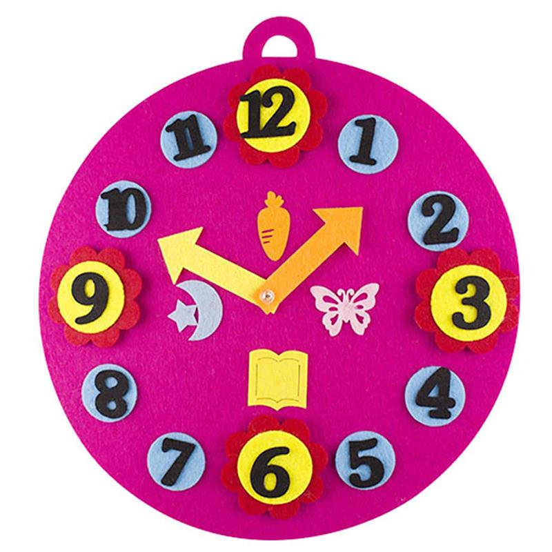 Clock Puzzle Felt Wall Decoration Digital Time Cognition Kindergarten Montessori Early Education Puzzle Material Package TMZ