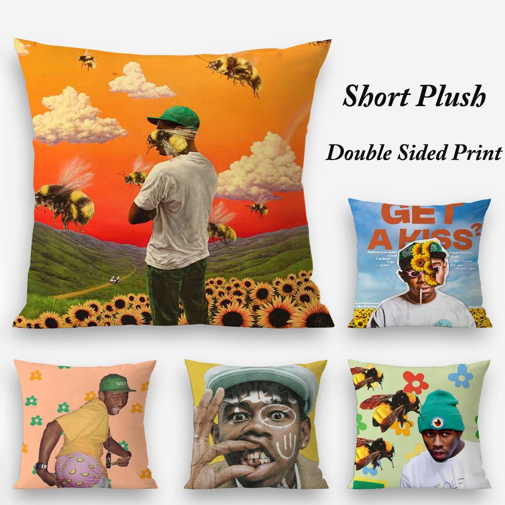 Rapper TTyler Creator Pillow Case Plush Fabric Soft Double Sided Print Sofa Cushion Cover Throw Pillow Covers