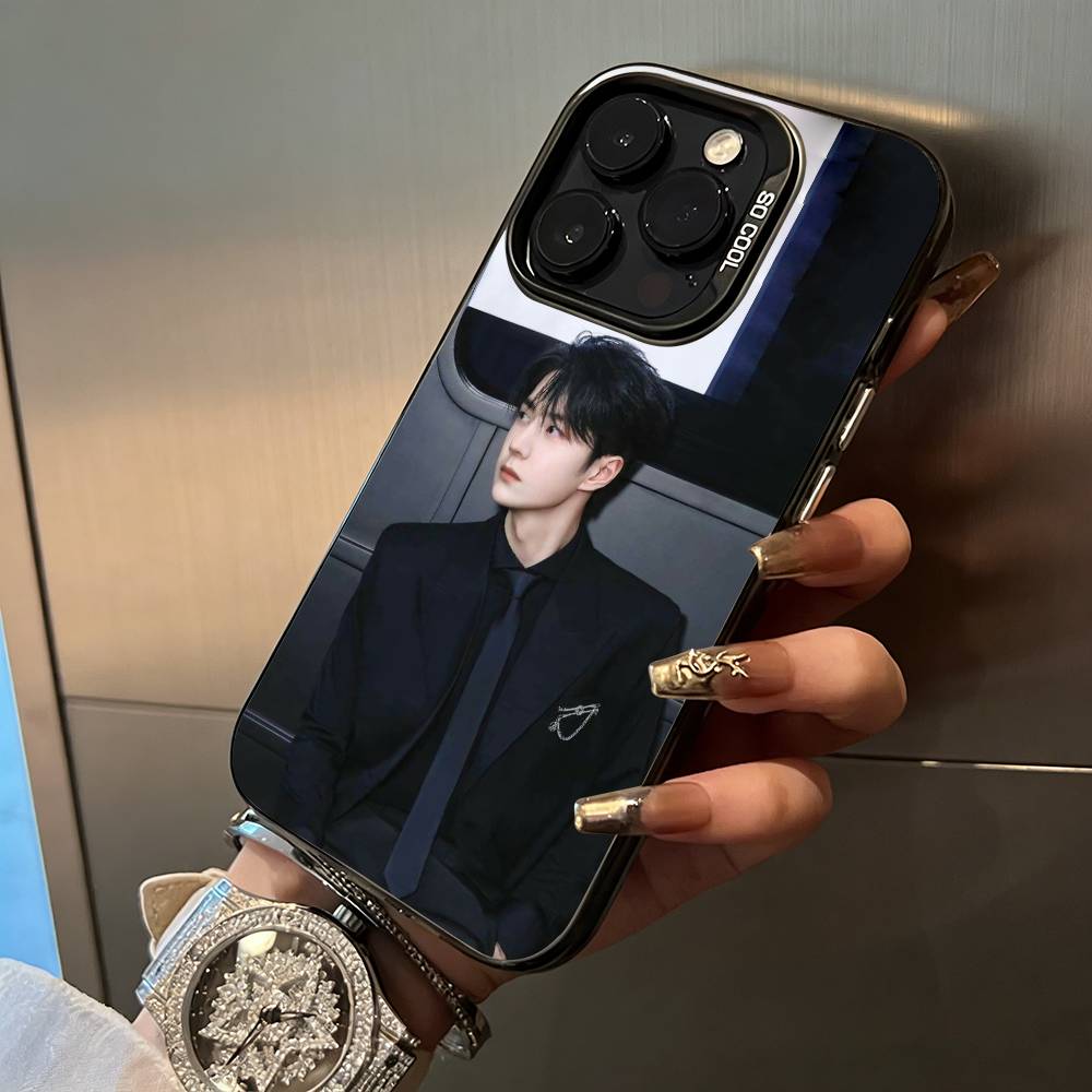 Young pop idol-W-Y-B-W-ang Yibo Phone Case For IPhone17 16 11 12 13 14 15 16 Pro Max Plus Cover Colored Silver Funda Bumber