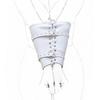 BDSM Bondage Leg/Arm Binder,Behind Back Straight Jacket,SM Leather Armbinder Restraint Slave Lockable Glove With Shoulder