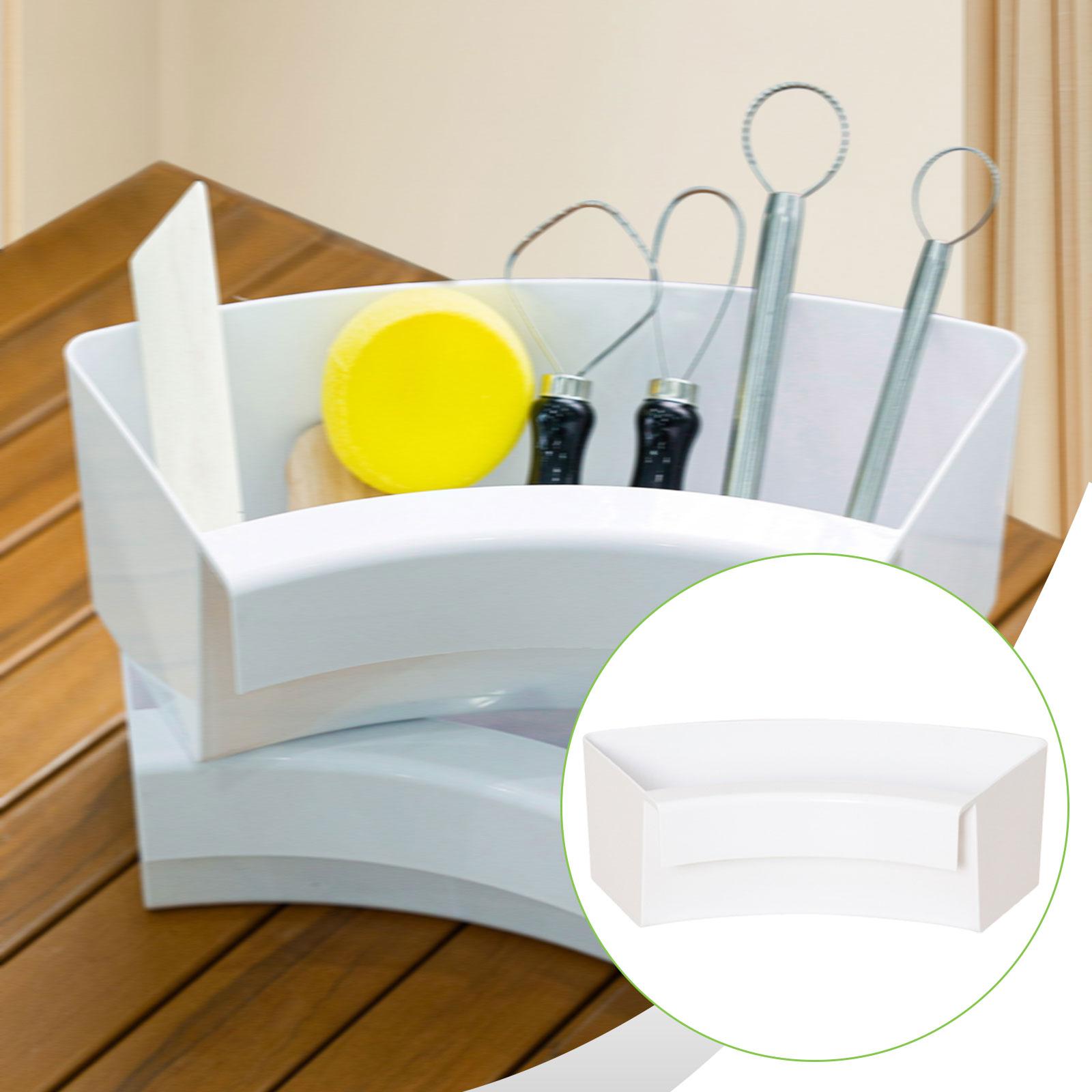 Pottery Tool Hanging Box Professional Organizer Durable Plastic Container for Pottery Wheel Supplies белый