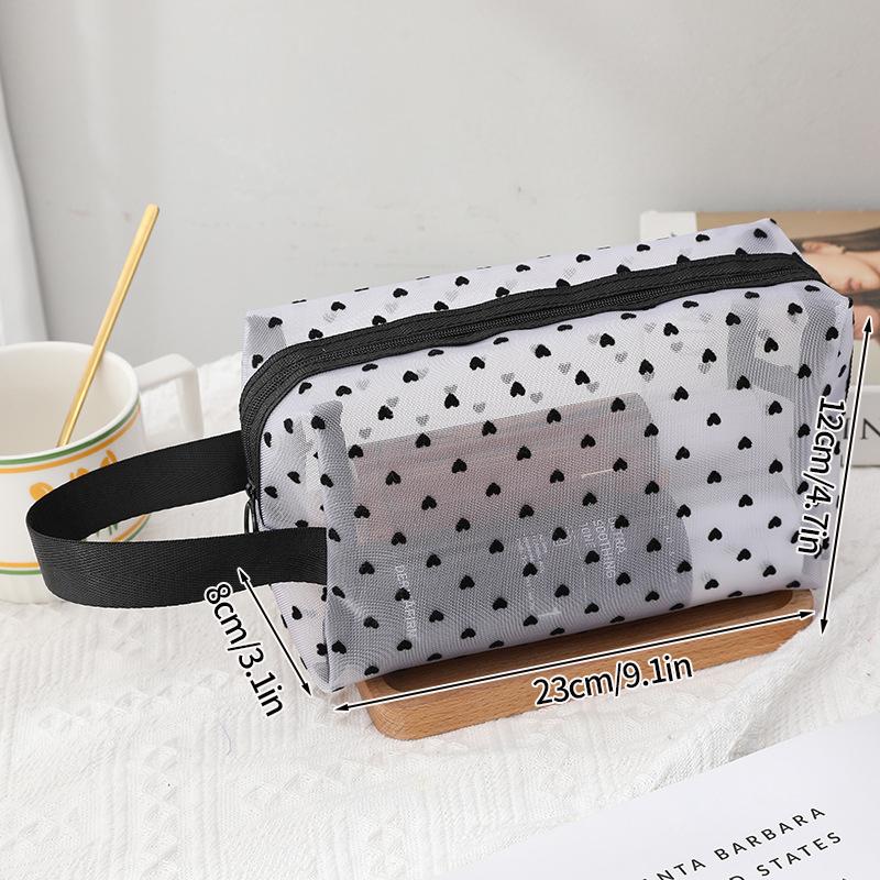 Große Kapazität Mesh Klar Kosmetiktasche Tragbar Reise Kulturtasche Schwarze Make-up Tasche Reißverschluss Aufbewahrungstasche Damen Beauty Organizer