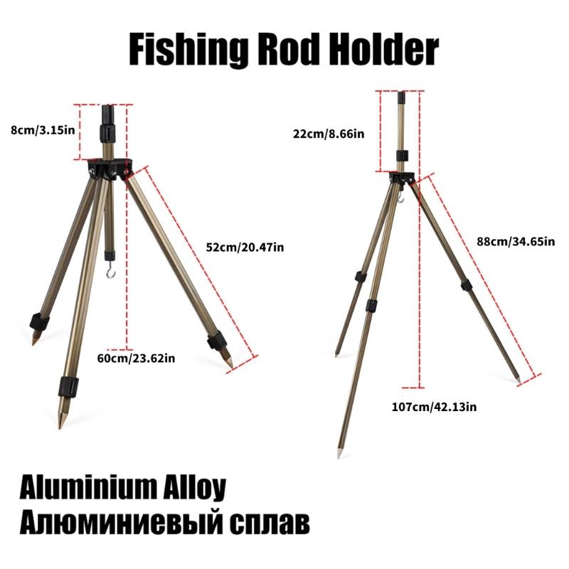 Fishing Rod Holder Tripod Stand Foldable Rods Support Rest Tripod Bracket Portable Aluminum Telescopic Ground Rack