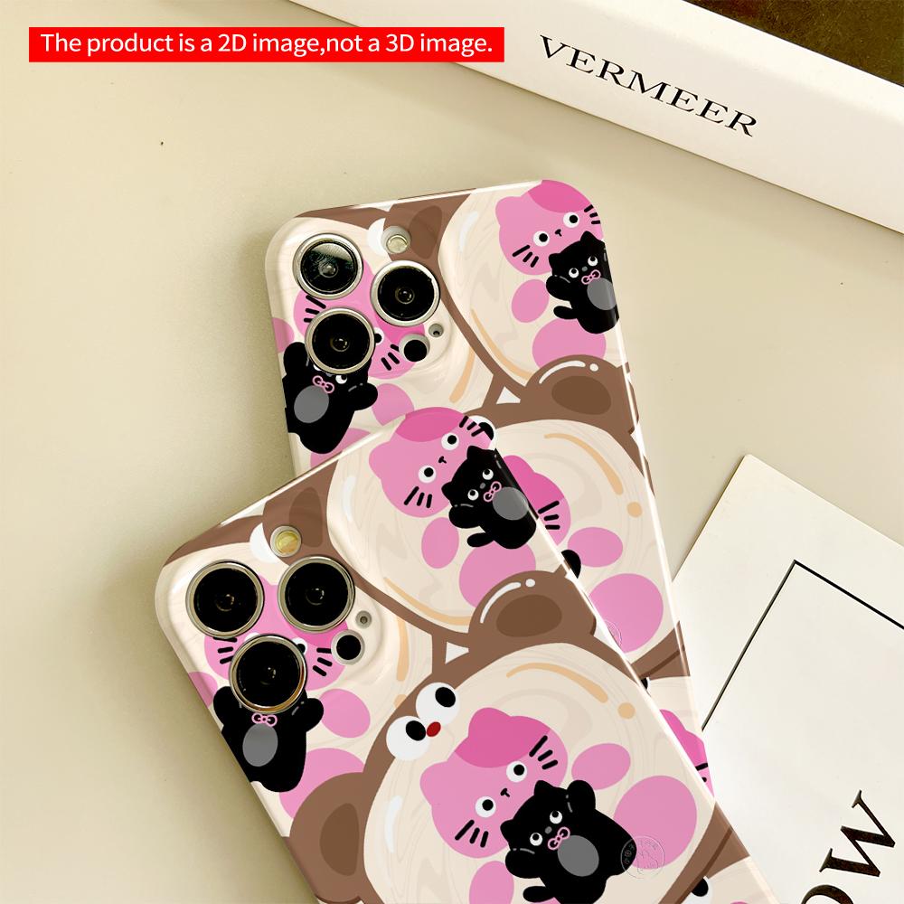 Cute Cat Toast Pattern Phone Case All inclusive film hard phone case, compatible with iPhone 18 Pro Max 17 16 15 14 13 12 11