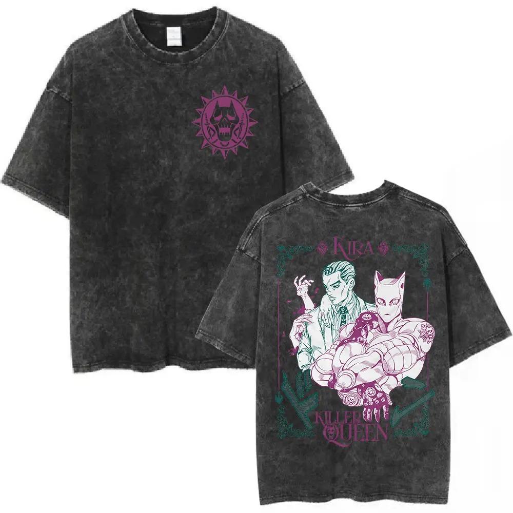 JoJo's Bizarre Adventure: Vento Aureo Giorno Giovanna & Golden Experience Vintage Washed Oversized T-Shirt | Unisex Anime Streetwear Tee
