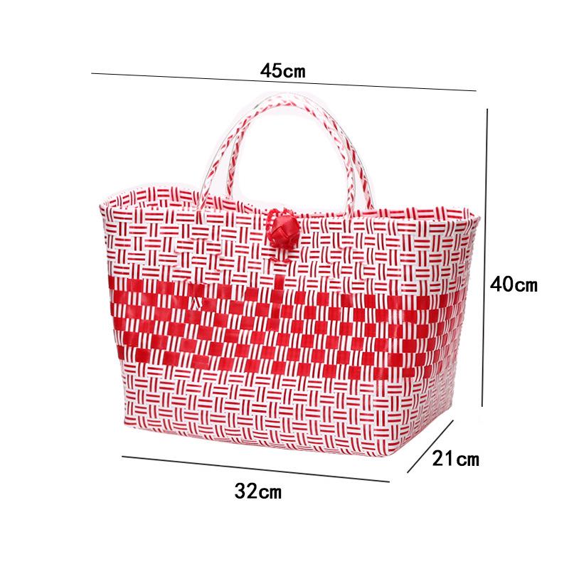 Vietnamese Large Imitation Rattan Handled Storage and Grocery Basket