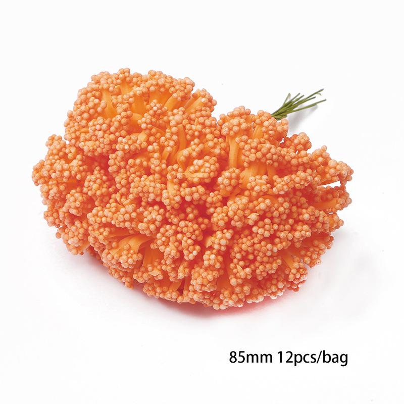 Orange Flower Double-Headed Stamen Foam Hairpin DIY Accessories