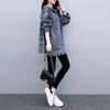 Spring Autumn Women's Loose Hooded Sweatshirt Long-Sleeve Fake Two-Piece Top