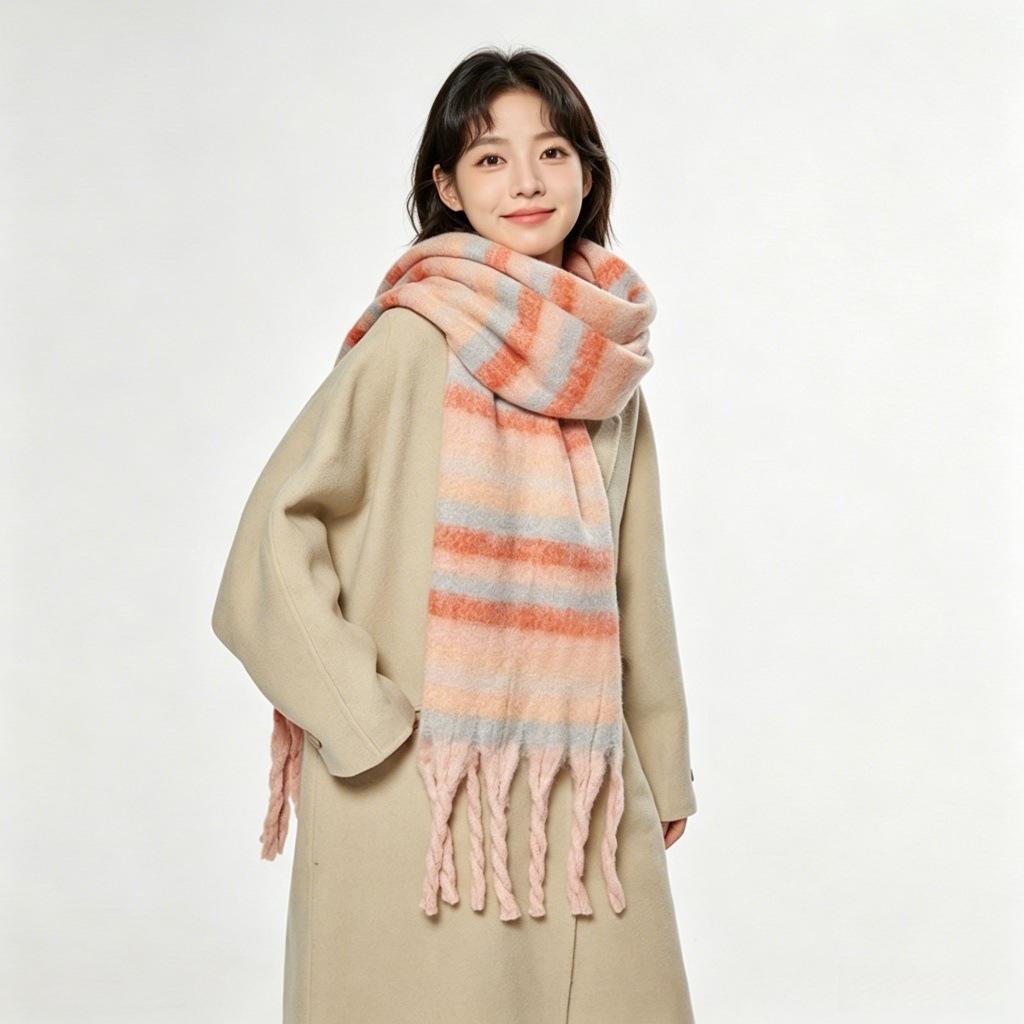 New Mohair Maillard Scarf Autumn and Winter Korean Premium Versatile Imitation Cashmere Warm Shawl