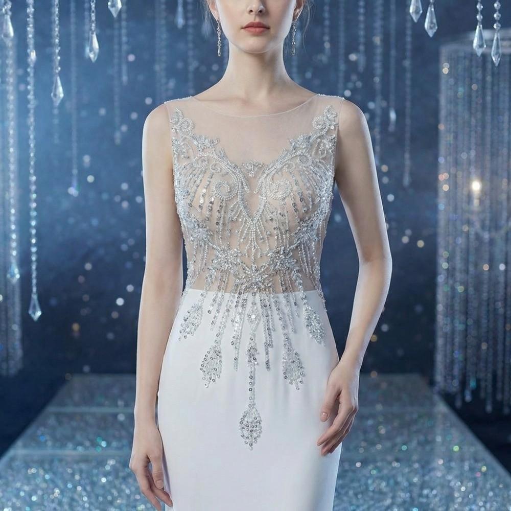 European Style Beaded Sequins Lace Patch White Wedding Dress Applique  Wedding Dress