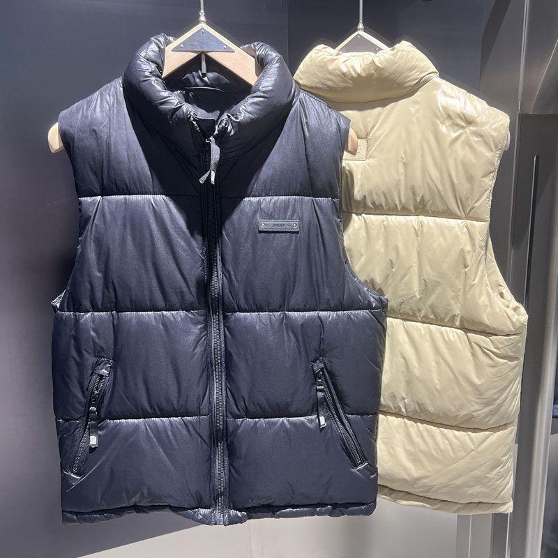 Trade Surplus Autumn and Winter Thickened Warm Stand-Collar Cotton Vest for Men and Women, Couple Style Trendy Brand Versatile Casual Outerwear