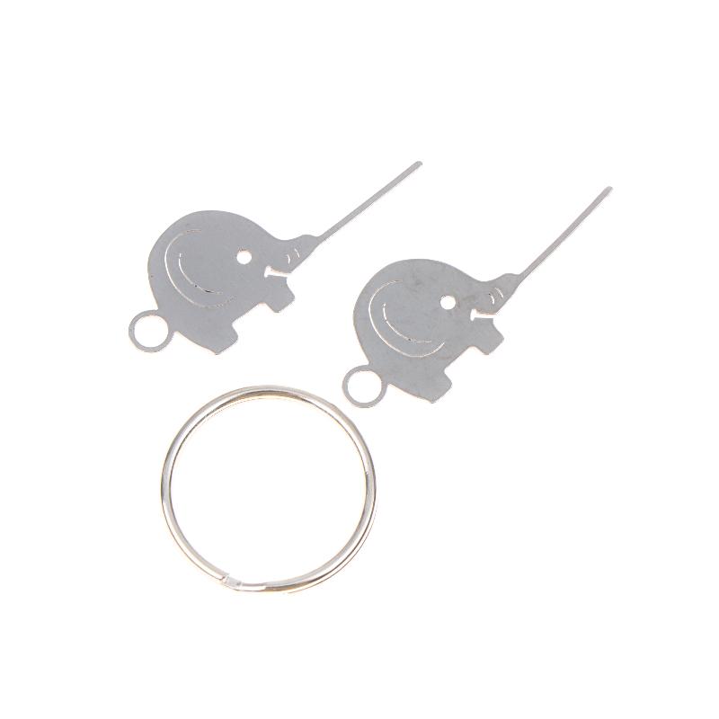 Universal SIM Card Ejector Keychain with Stainless Steel Elephant for Quick Access
