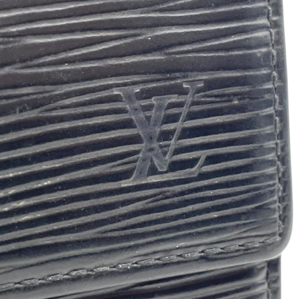 Used LOUIS VUITTONKey Holder  Black Leather Unisex