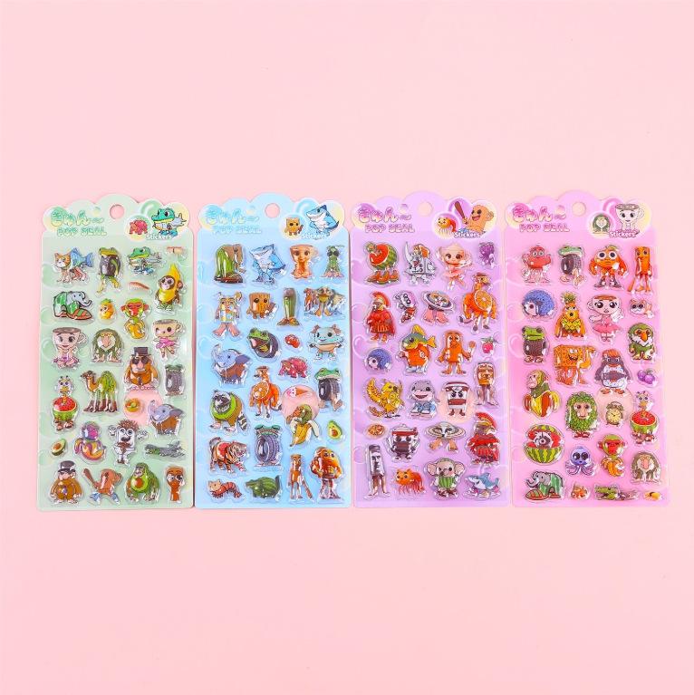 Adorable 3D Rainbow Cartoon Embossed Stickers for Kids DIY Projects