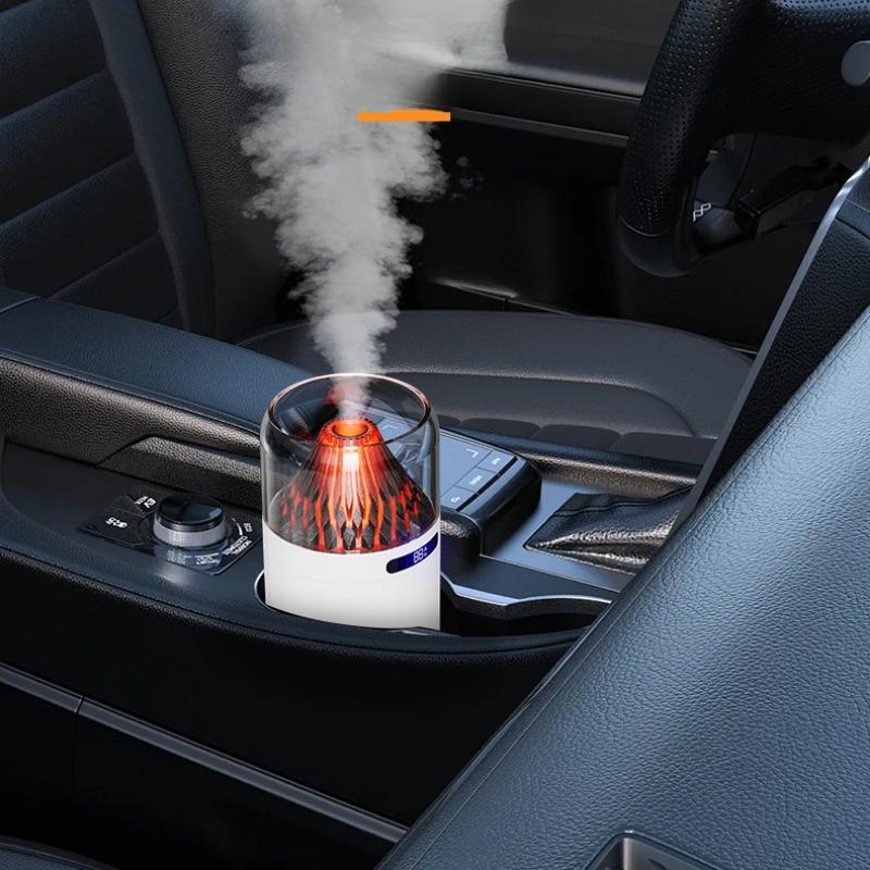 360ML Sopečný Zvlhčovač Vzduchu Sprej Jemný Auto Domov Atmosférické Svetlo USB Nabíjanie Inteligentný Digitálny Displej Stroj na Aromaterapiu