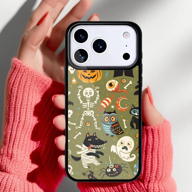 Vintage Halloween Phone Case for iPhone 17 Air 16e 15 14 13 Pro Max Back Cover for 12 11 Pro Coque