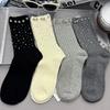 A Pair of Short Socks Accessories Socks Autumn and Winter New Personality Fashion Warm Rhinestone Decoration Socks