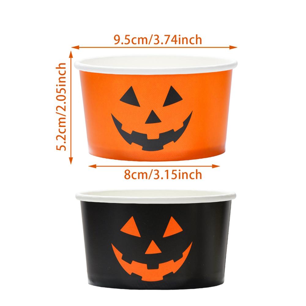 Halloween Kürbis Geist Papier Snack Dessert Becher Schüssel Geschirr für Halloween Motto Party Dekoration Zubehör