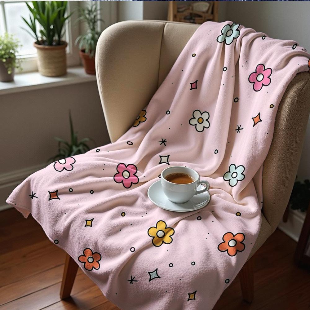 Iced Cinnamon Roll Anime Cartoon Flannel Blanket Soft Warm Throw for Bedroom Sofa Car Kids Holiday Gift