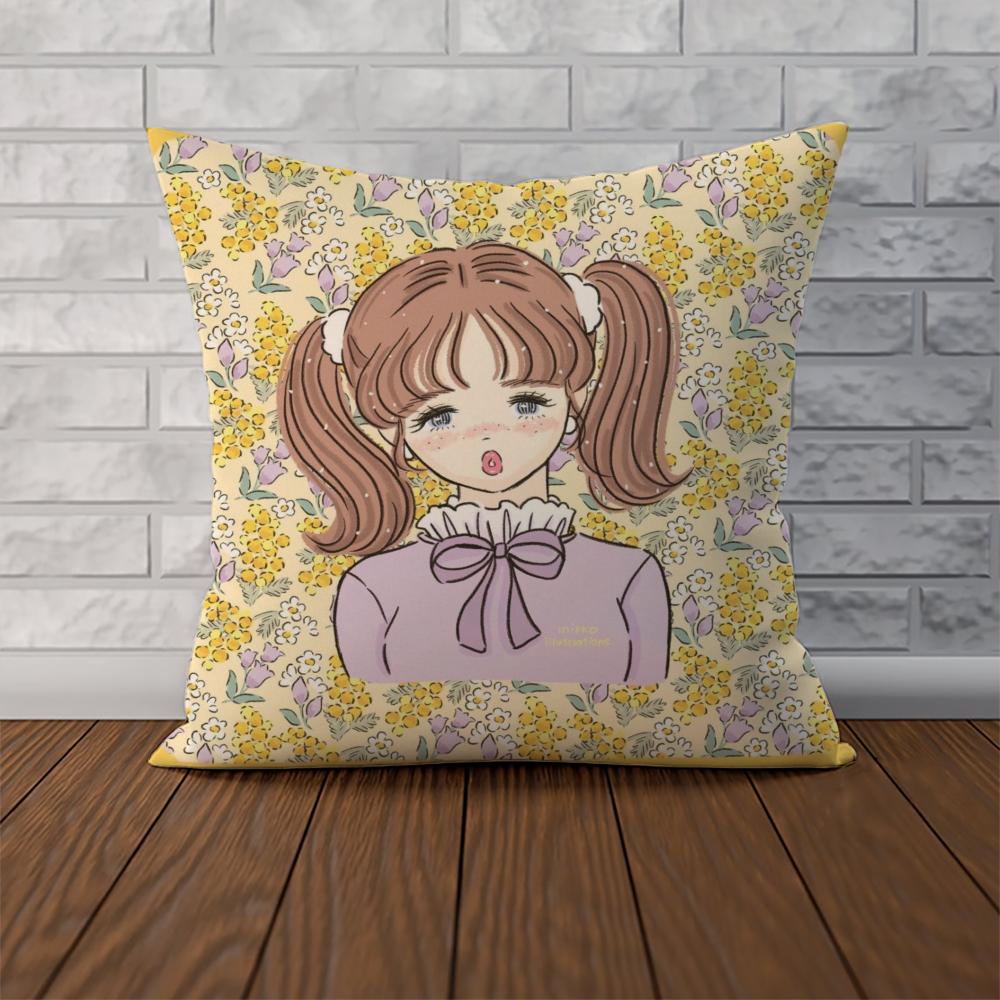 Mikko Illustrations Pillow Case For Car Sofa Decorative Home Doublesided Print Plush Square Throw Pillow Cushion Cover