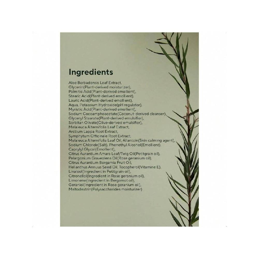 Aromatica Tea Tree Balancing Detergente Schiumogeno 180g Vegano Detergente Doppio Lavaggio Viso Per Pelle Grassa, Verificato EWG