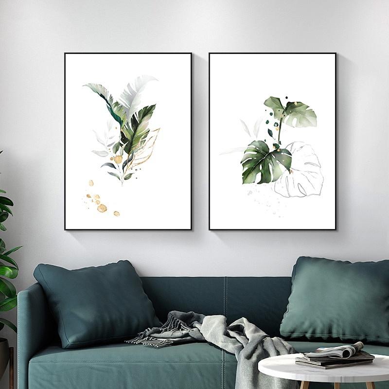 Watercolor Plant Canvas Poster Leaf Botanical Art Print Minimalist Painting Nordic Style Picture Modern Living Room Decoration