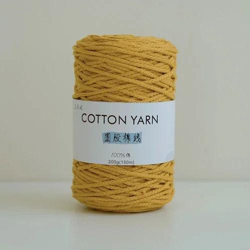 200g Round Strand Cotton Yarn, 100% Pure Cotton Rope Core Yarn, Hand Woven DIY Cushion, Bag, Tapestry, Cotton Yarn 3mm