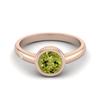 0.85 Ctw Round 925 Sterling Silver Rose Vermeil Peridot Solitaire Women Wedding Ring